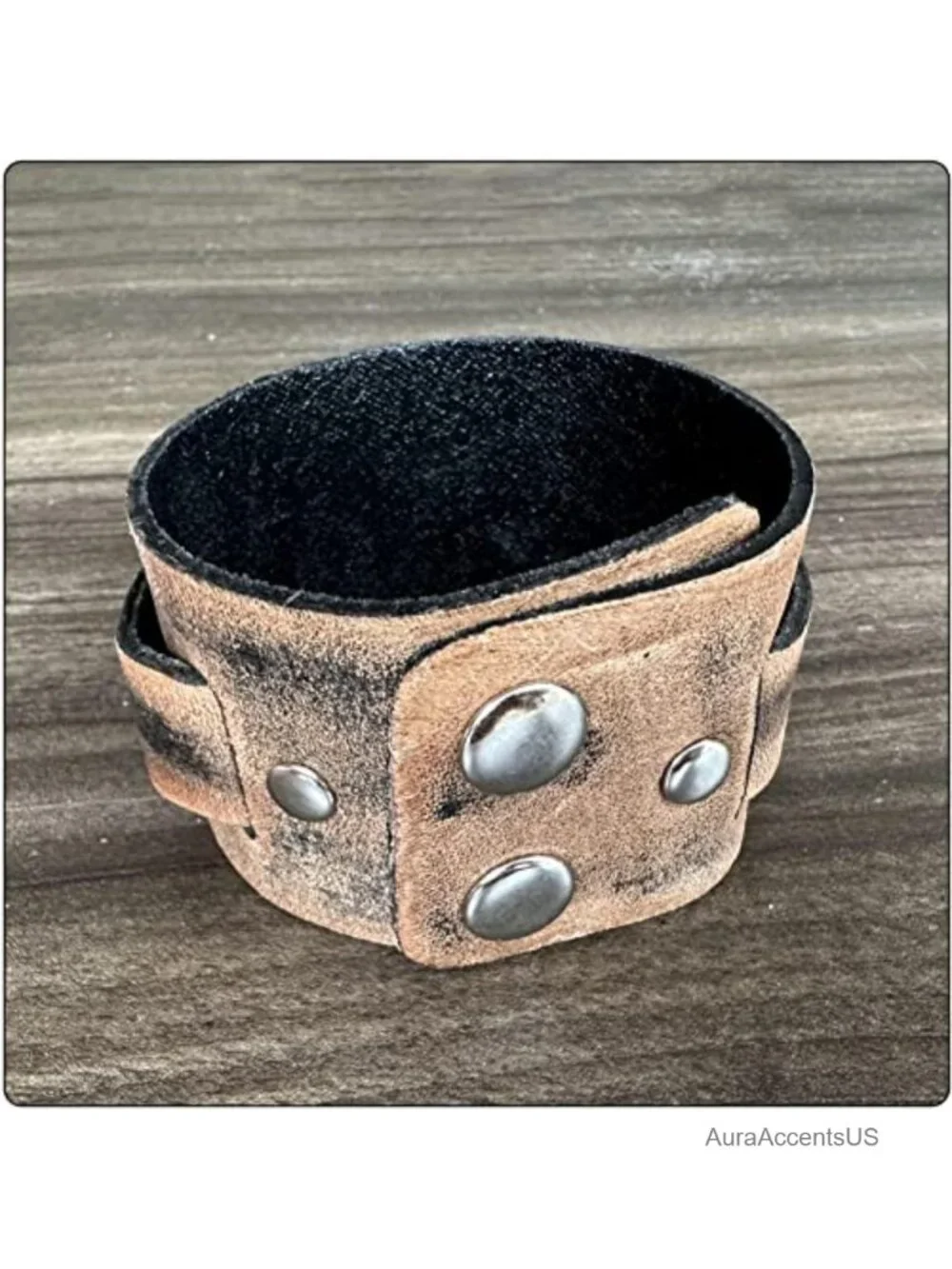 Wide Leather Cuff Bracelet Punk Vintage Gothic